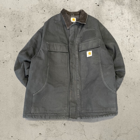 Vintage Carhartt black collared jacket size XL Detroit y2k